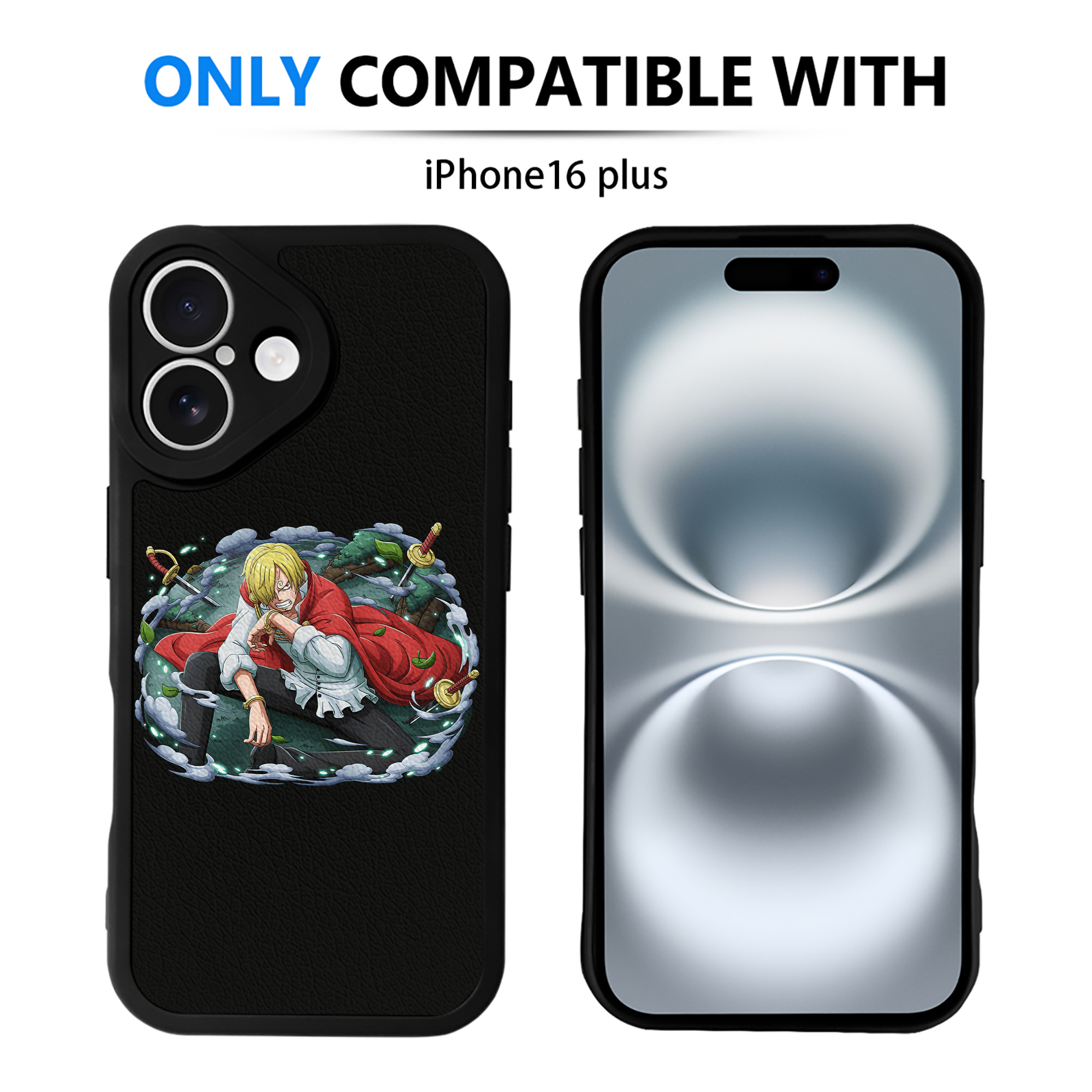 （画像用） ワンピース サンジ ONE PIECE Sanji 【iPhone 16シリーズ対応】シリコンスマホケース（レザー調） 材質：シリコン